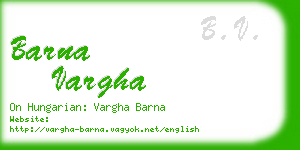 barna vargha business card